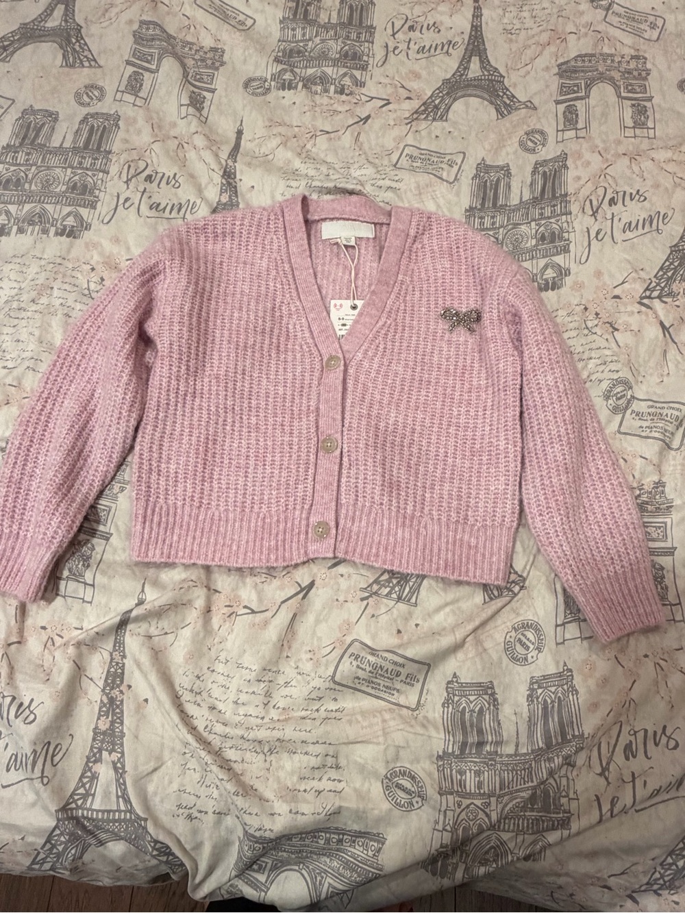 NWT ZARA Soft Pink Girls Knit Cardigan Sweater 8-9 Years